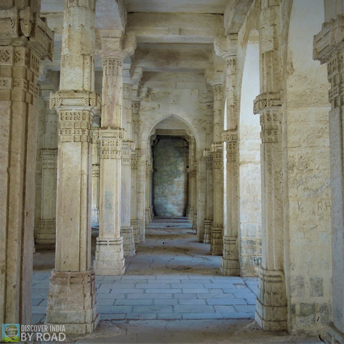 Pillars of Jumma Masjit at Uperkot fort