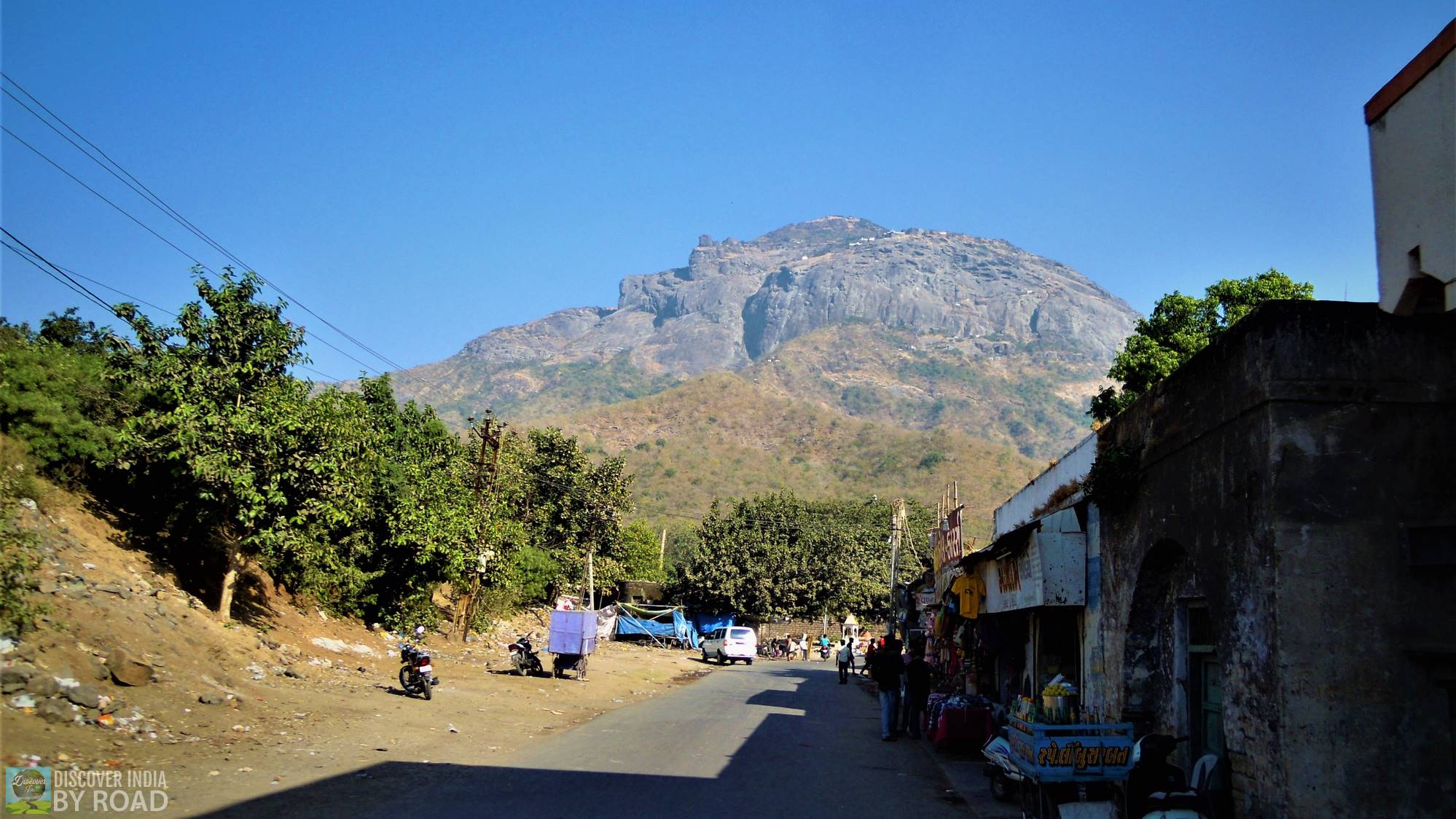 View of Girnar Peak which looks like a face of sleeping sage