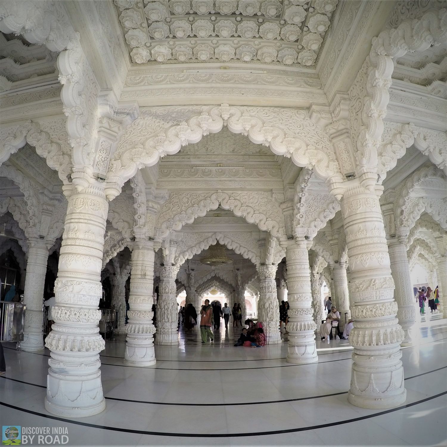 Inner white marble Pillers of Shree Swaminarayan Temple Bhuj