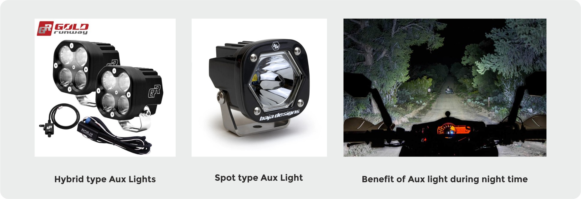 Aux LED lights for bike