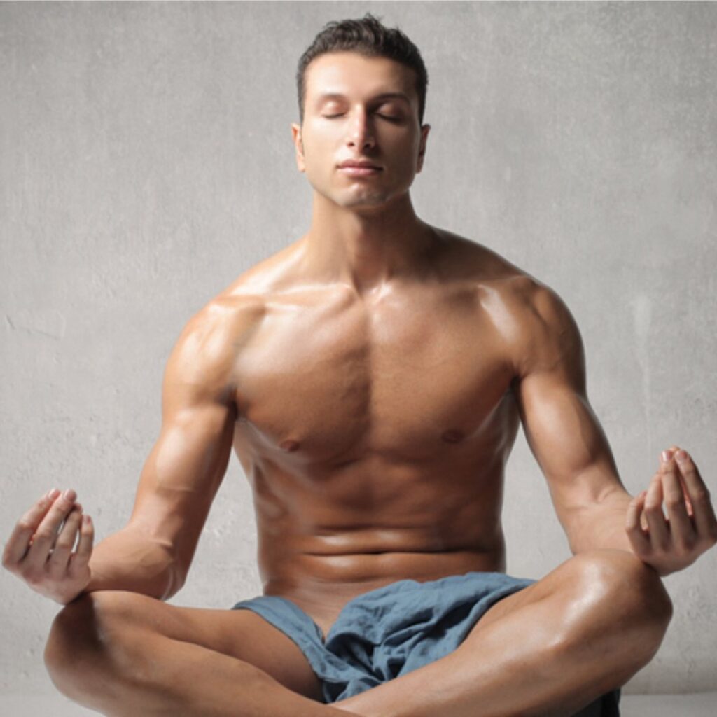 Man doing Yoga & Pranayam