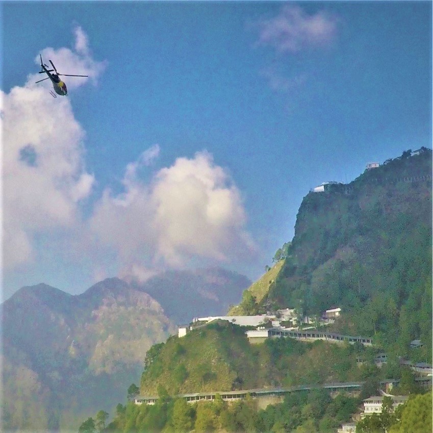 Helicopter approaching Helipad