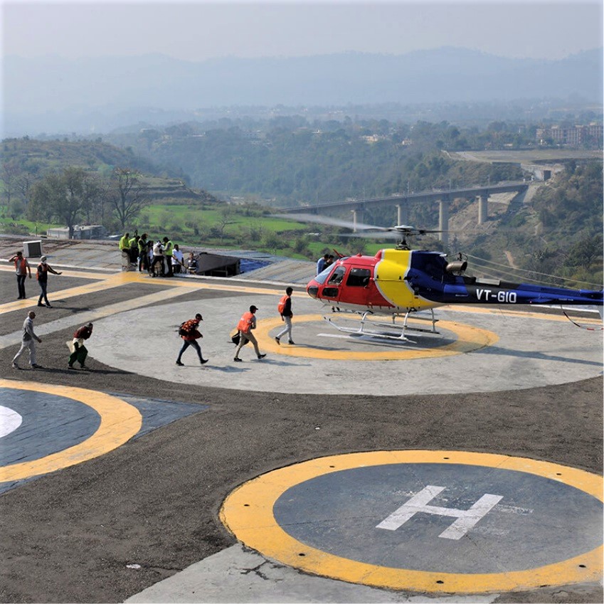 Helicopter on Katra Helipad